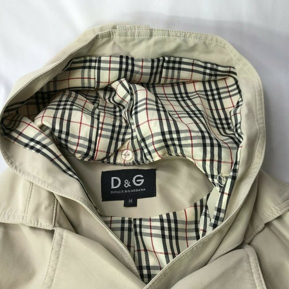 DOLCE AND GABBANA Belted Jacket Trench Coat M - Picture 3 of 9